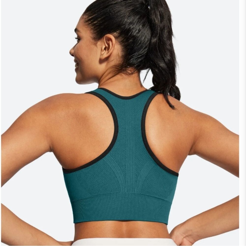 Women's Size XXXL High Impact Racerback Sports Bra Padded Green - Picture 2 of 10